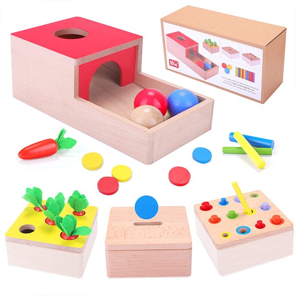 XIAPIA Baby toys 4 in 1 Montessori Wooden Toys
