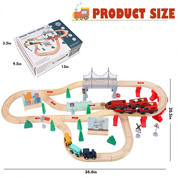 Wdmiya Learning & Education Wooden Train Set for Toddlers