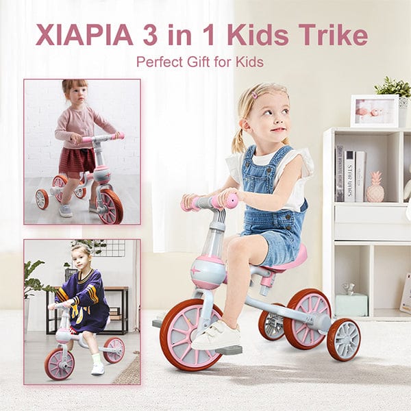 Ancaixin 3 in 1 Toddler Tricycles for 2-5 Years Old Boys and Girls with  Detachable Pedal and Bell, Foldable Baby Balance Bike Riding Toys for 2+  Kids